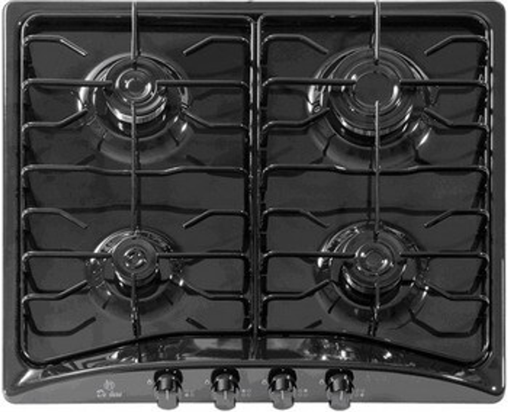 Поверхность варочная  ДеЛюкс 5840.01-061 (черная эмаль,стальные решетки 58*50) Россия