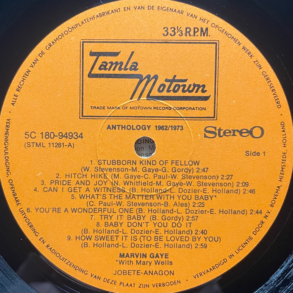 Marvin Gaye ‎– Anthology 1962 - 1973 2LP (Голландия 1974г.)