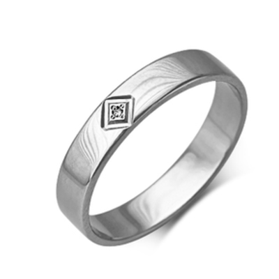 Обручальное кольцо из белого золота c бриллиантом 01-1183-00-101-1120-30