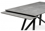 Керамический стол Woodville Вилсон 160(220)х89 серый мрамор larka grey, черный, ножки черные