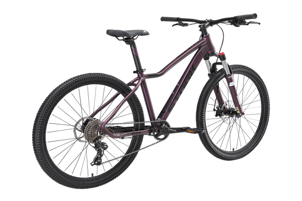 Велосипед 27,5" Stark'24 Viva 27.2 D р.16" фиолетовый матовый/черный