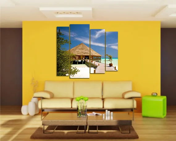 Модульная картина "Пляжный домик"