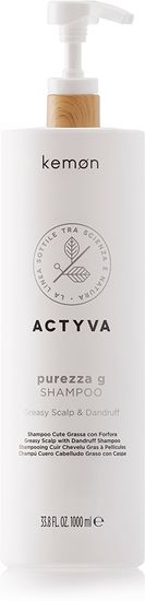 Kemon Шампунь для жирной кожи головы с перхотью Actyva Purezza G Shampoo, 1000ml