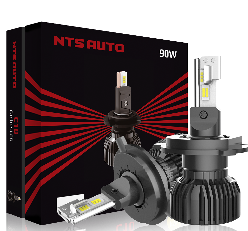 Автолампа LED Н 4 к-т NTS (вентилятор) С10 CANBUS 90W 6300K 4500Lm  (С10-H4-6300K)