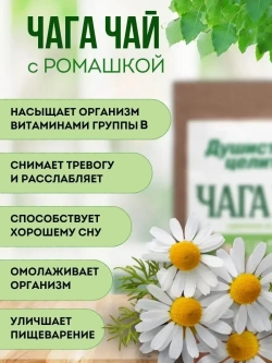 Травяной чага чай с ромашкой 200 грамм