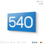 Номер на дверь 540, табличка на дверь для офиса, квартиры, кабинета, аудитории, склада, голубая 120х70 мм, Айдентика Технолоджи