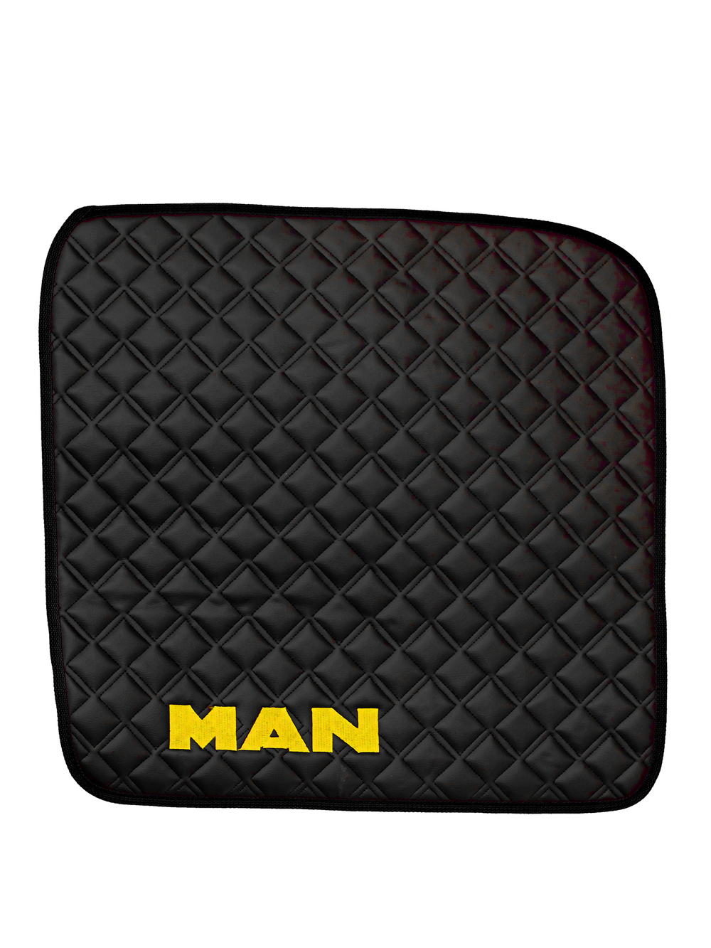 Ковры MAN TGX с 2-мя ящиками (автомат) (экокожа, черный, черный кант, желтая вышивка)