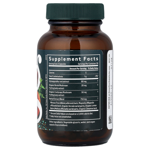 Gaia Herbs, Adrenal Health®, ночное восстановление, 60 Phyto-Caps® в жидкой форме