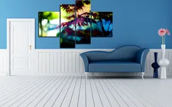 Модульная картина "Листья рябины"