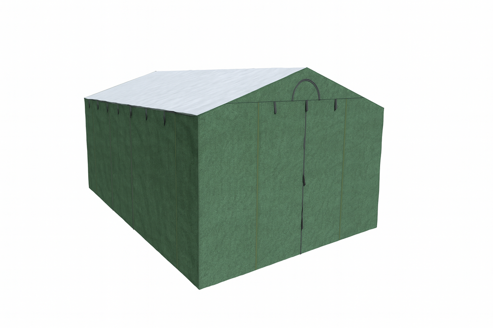 Палатка сварщика МногоТентов домик 3х8х2,4 м. (Стены брезент ОП/крыша ткань ПВХ).