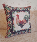 Декоративный гобеленовый чехол для интерьерной подушки Петушок 47*47