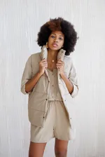 Жилет ko-ko-ko женский утеплённый бежевый