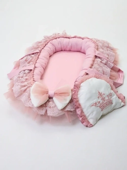 Кокон гнездышко для новорожденного с подушечкой