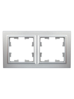 BRITE Рамка 2-местная РУ-2-БрА алюминий IEK