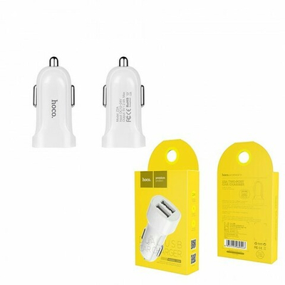 Автомобильный адаптер Hoco Z2А на 2 USB, 010519 Белый