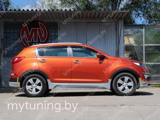 Накладки на пороги JSW для Kia Sportage III