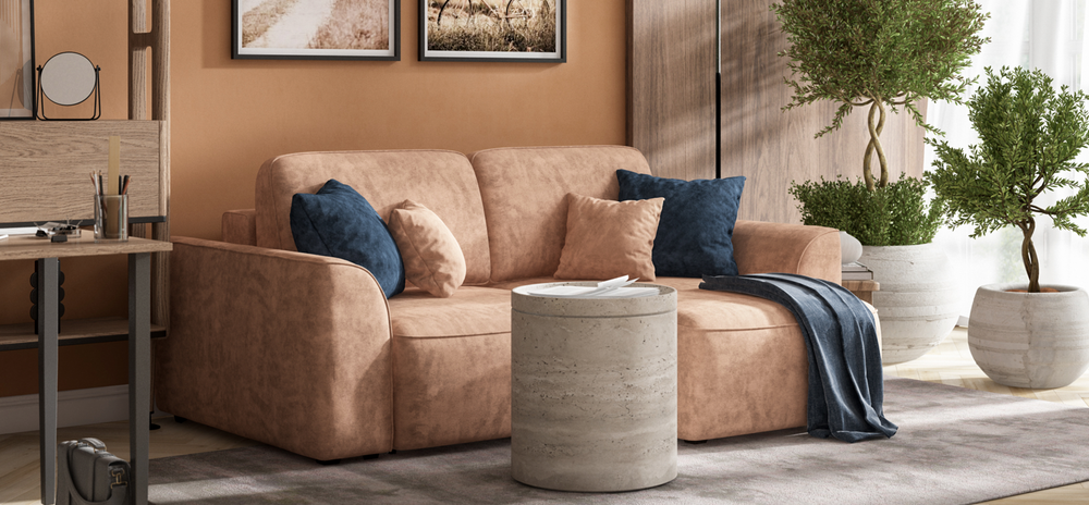 Угловой диван KING MODOOL Велюр Royal пион