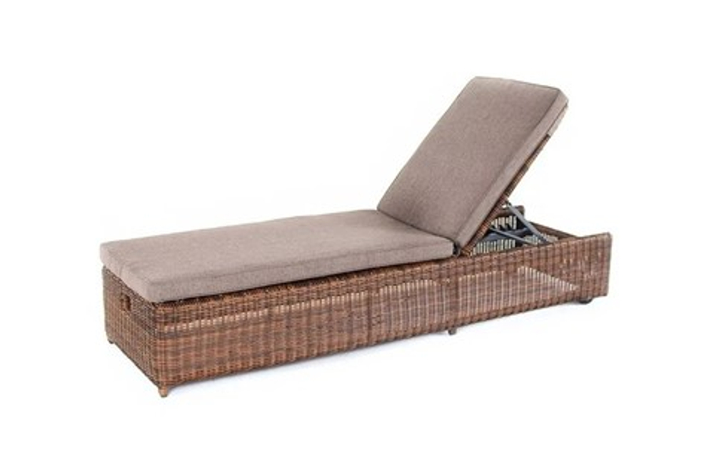 Шезлонг плетеный с подушкой Рим, коричневый YH-L1032W-1 brown