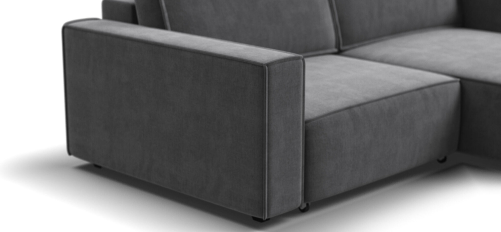 Угловой диван BOSS SOFT MODOOL велюр Monolit серый