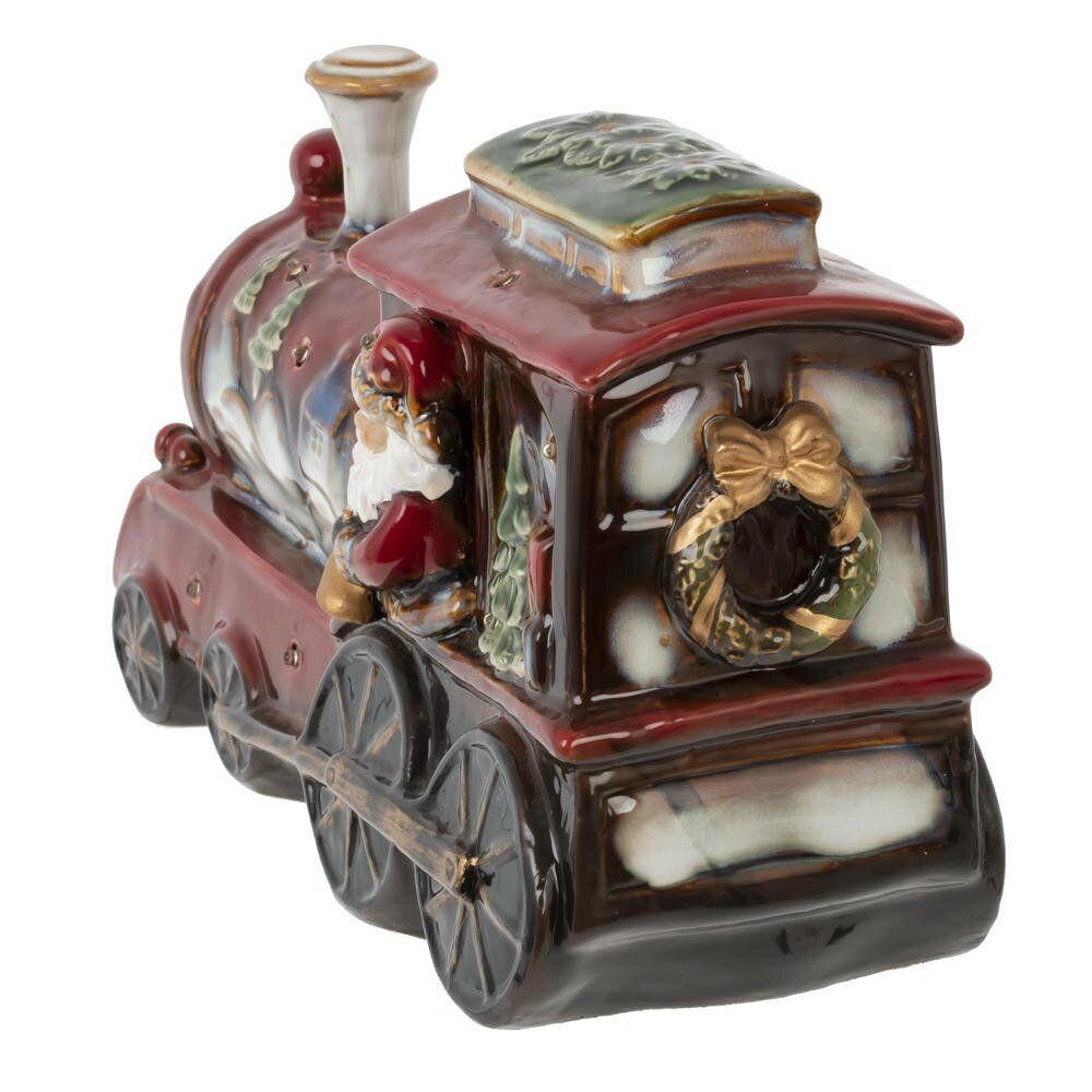 GAEM Фигурка декоративная c подсвет "Дед Мороз на поезде" (AAx3, н/п), L27 W10 H15 см