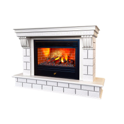 Электрокамин RealFlame Castle 26 WT молочный с очагом 3D Novara