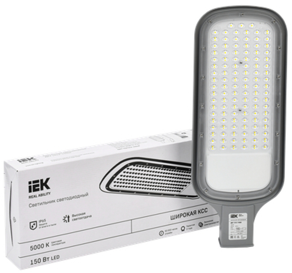 Светильник светодиодный консольный ДКУ 1012-150Ш 5000К IP65 серый IEK