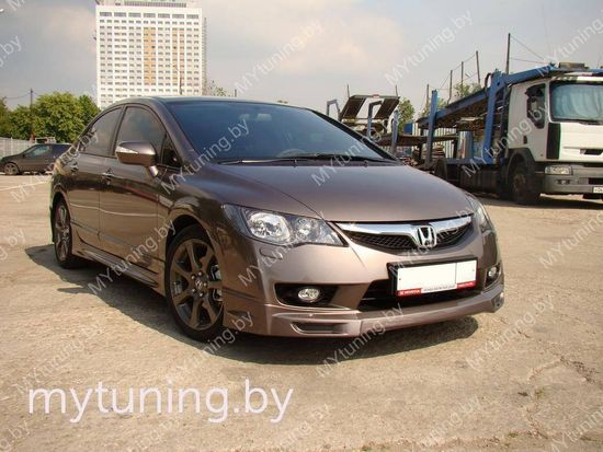 Юбка MUGEN STYLE переднего бампера для Honda Civic 8(VIII) 4D