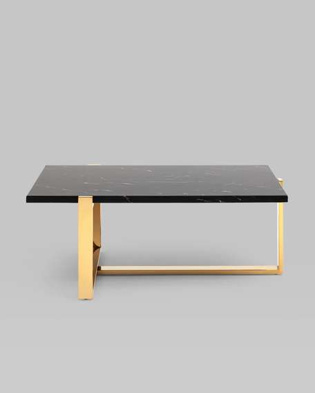 Журнальный столик Tob 109х66 см, черный мрамор, золото