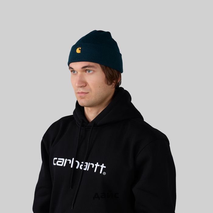 Шапка Carhartt WIP Chase Beanie артикул:I026222_duck_blue - купить в магазине Дайс
