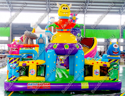 Коммерческий батут "Космические зверята" 14*7*6 м