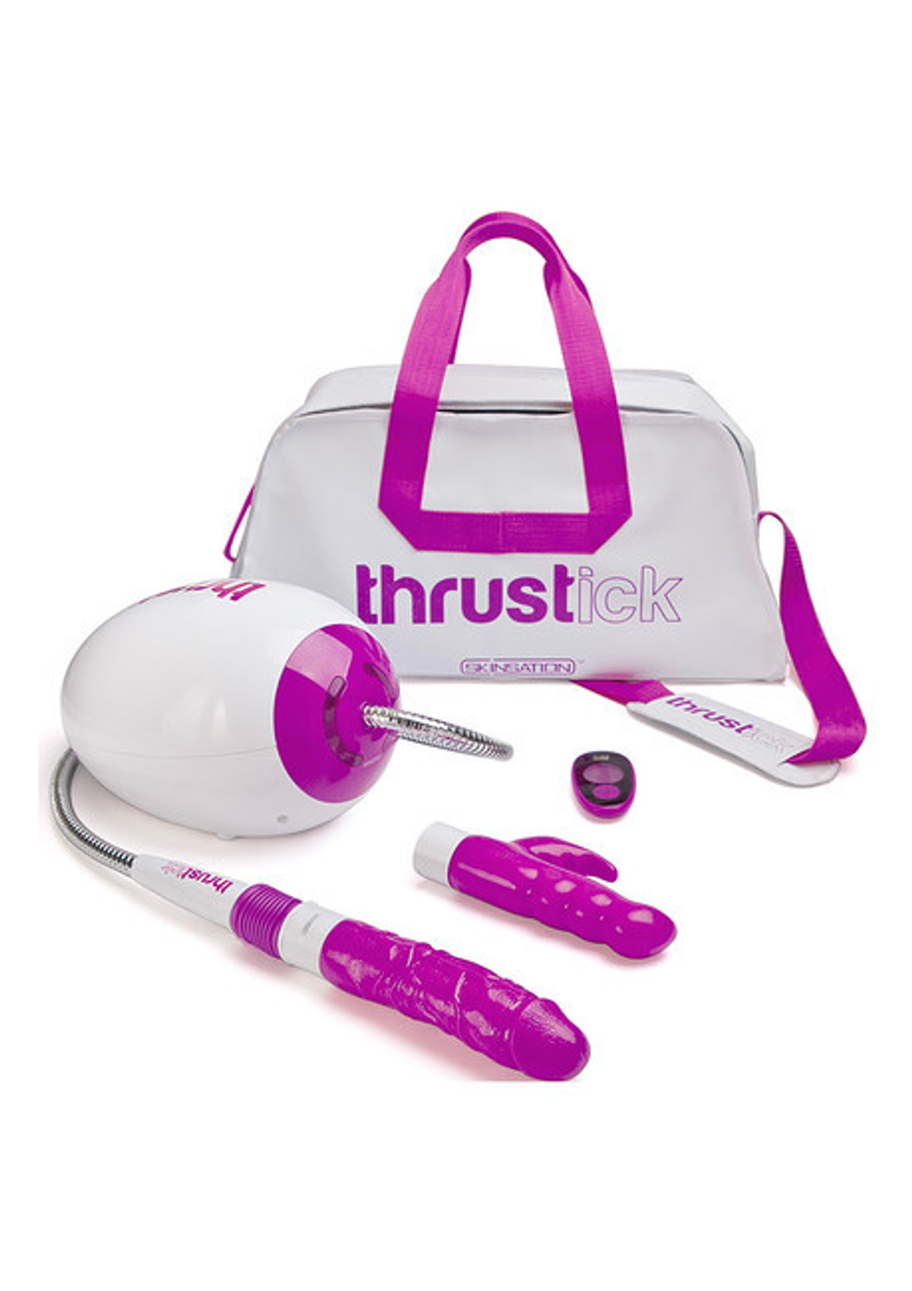 Секс-машина с подогревом и на дистанционным управлении Thrustick (Цвет: белый, фуксия)