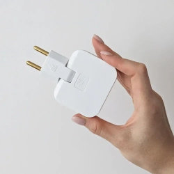 Тройник плоский поворотный для розетки, разветвитель 180 градусов 2 шт, переходник