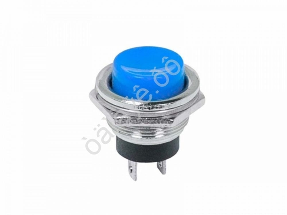 Клавиша-кнопка Круглая БЕЗ фиксации МЕТАЛЛ синяя 250V 2А(2с)OFF-(ON)Ø16.2 (RWD-306) REXANT 363352