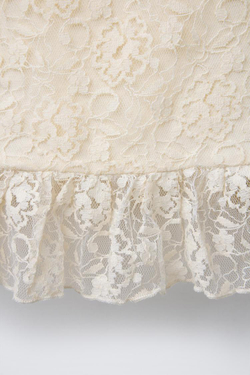 ZARA КРУЖЕВНОЙ ТОП, ЭКРЮ