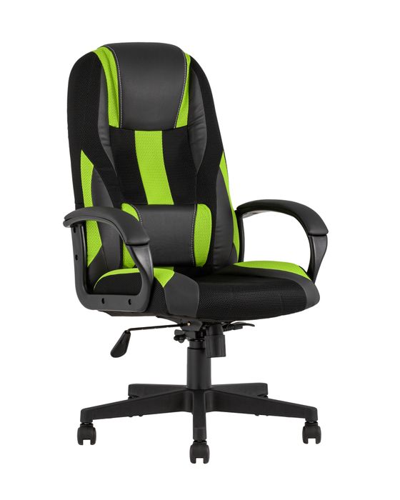 Кресло игровоеs ST-CYBER 9 черный/зеленый TopChairs