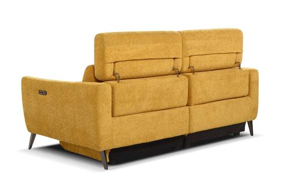 Диван-реклайнер с электроприводом Jasper, 200 см, желтый