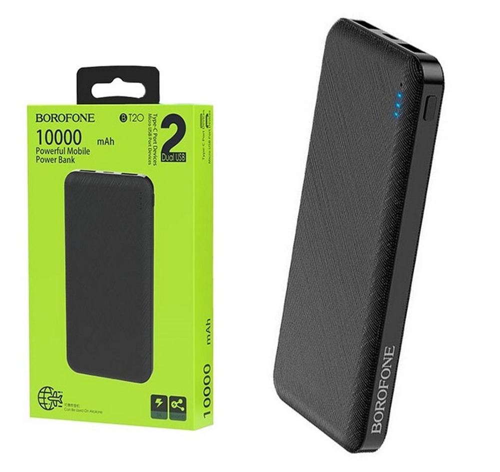 Портативный аккумулятор BOROFONE BT20 Powerful 10000 mAh (черный)