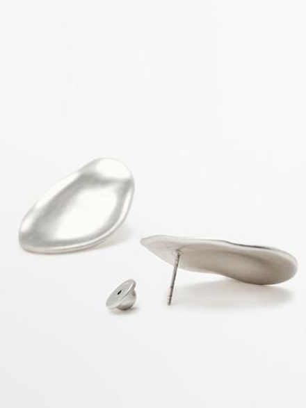 Massimo Dutti Серьги миндалевидной формы, серебристый
