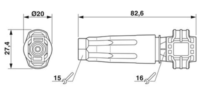 1020775 - PV-C4M-S 2,5-6 (-) - Штекерный соединитель