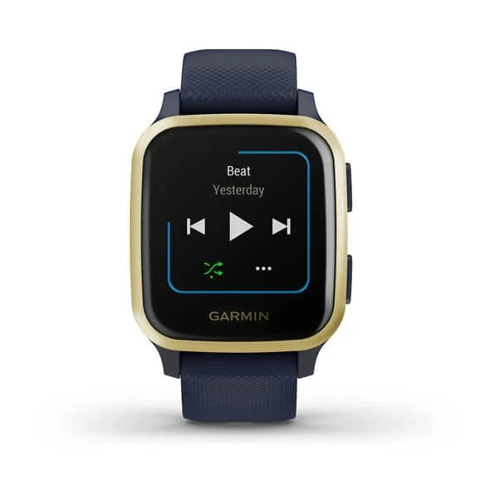 Смарт-часы Garmin Venu Sq Music Edition темно-синий с золотистым алюминиевым безелем,  010-02426-12