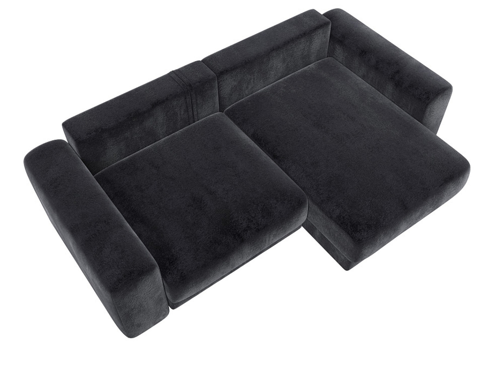 Диван угловой Лига-056 НПБ угол универсальный ВЕЛЮР TOWER 11 темно-серый