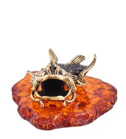 Народные промыслы AM-3713 Фигурка «Рыба Сом» (латунь, янтарь)