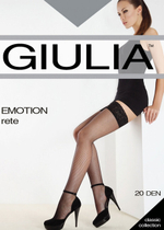 Чулки в сеточку черные EMOTION RETE с кружевом на силиконовой ленте , 20 den , 3/4 ML (Цвет: черный)