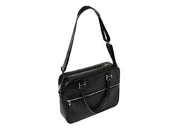 Деловая сумка из натуральной кожи "Alverio Black"