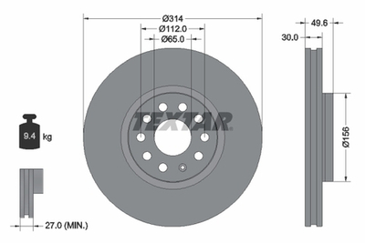 TEXTAR - 92232405-TET - Brake Disc