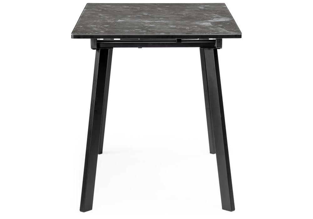 Стеклянный стол Агни 110 королевский мрамор / черный матовый