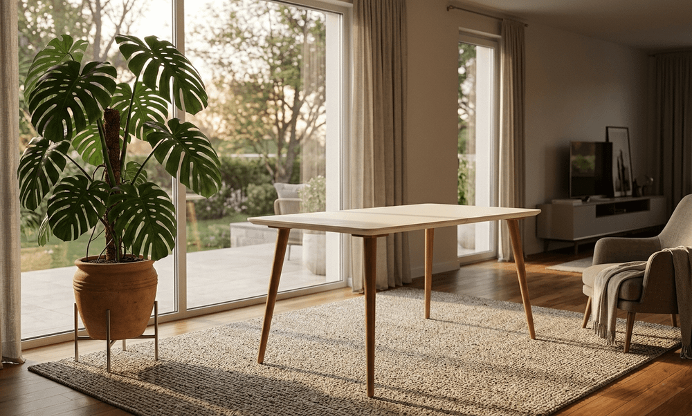 Стол Zip-mebel Монте 120, Натуральное дерево/Слоновая кость
