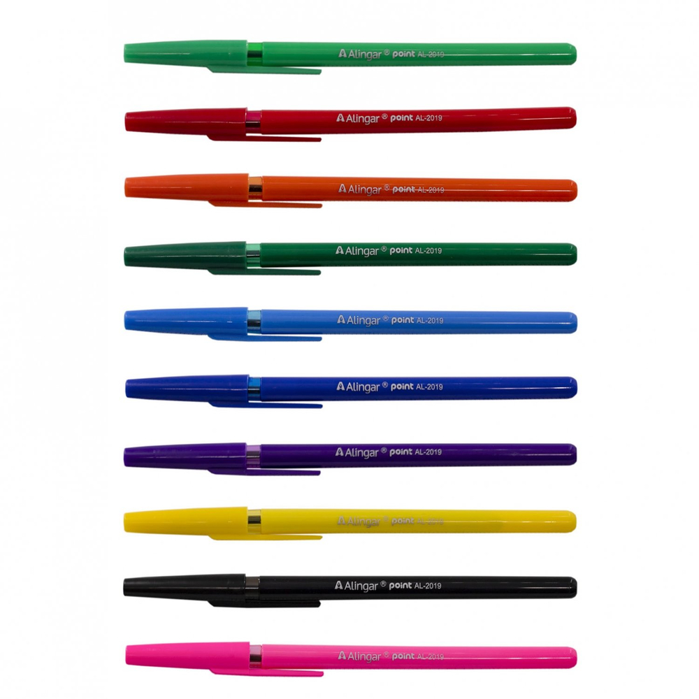 Набор шариковых ручек Alingar, "Point", 10 цветов, 0,7 мм, круглый, цветной пластиковый корпус, ПВХ чехол, европодвес