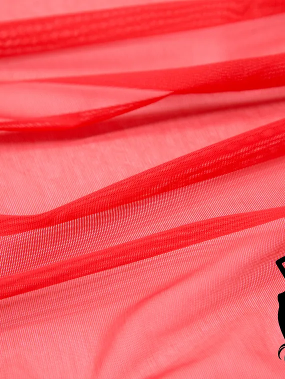 Сетка эластичная с эффектом голого тела оптом, красный 100