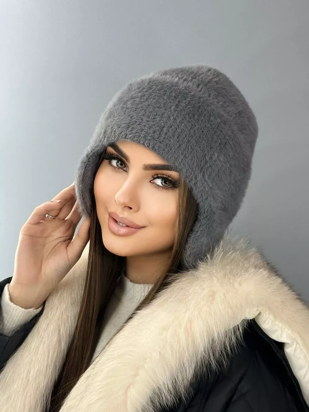 шапка ушанка зимняя пушистая